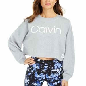 Calvin Klein Women's Performance Logo Cropped Sweatshirt 